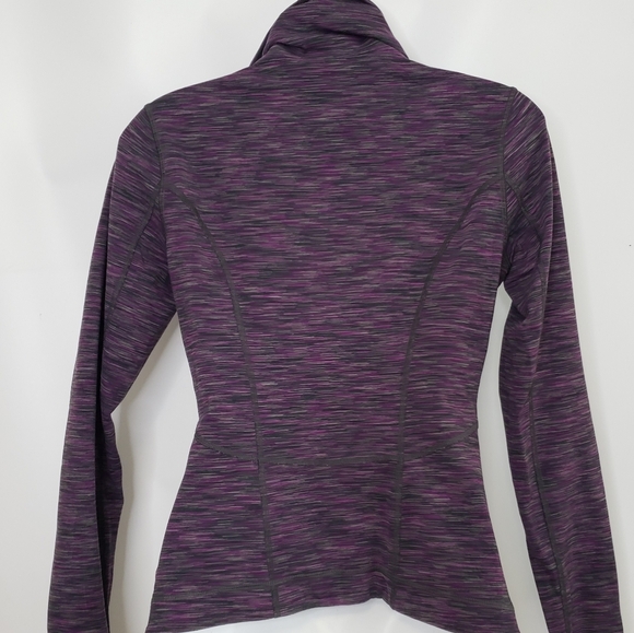 Lucy Purple Zip-Up Jacket Athleisure Jogging Asymmetric Zipper Cowl Neck Sz XS - Picture 4 of 12